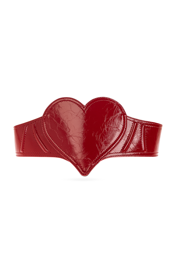 Vivienne Westwood Red Leather Waist Belt with Heart-Shaped Accent